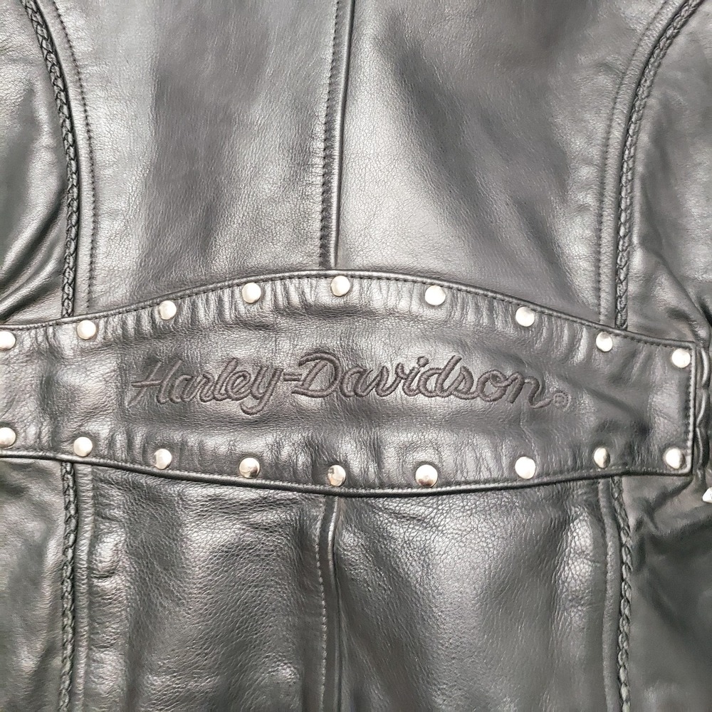 Harley-Davidson Black Leather Biker Jacket - Picture 11 of 15